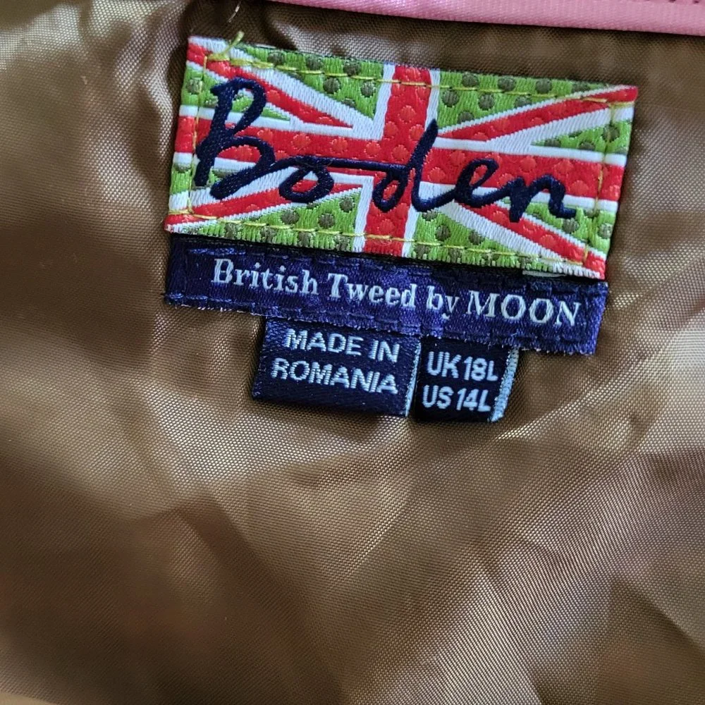 Boden British Tweed by Moon Pleated Wool Skirt Size 14L - Picture 4 of 10